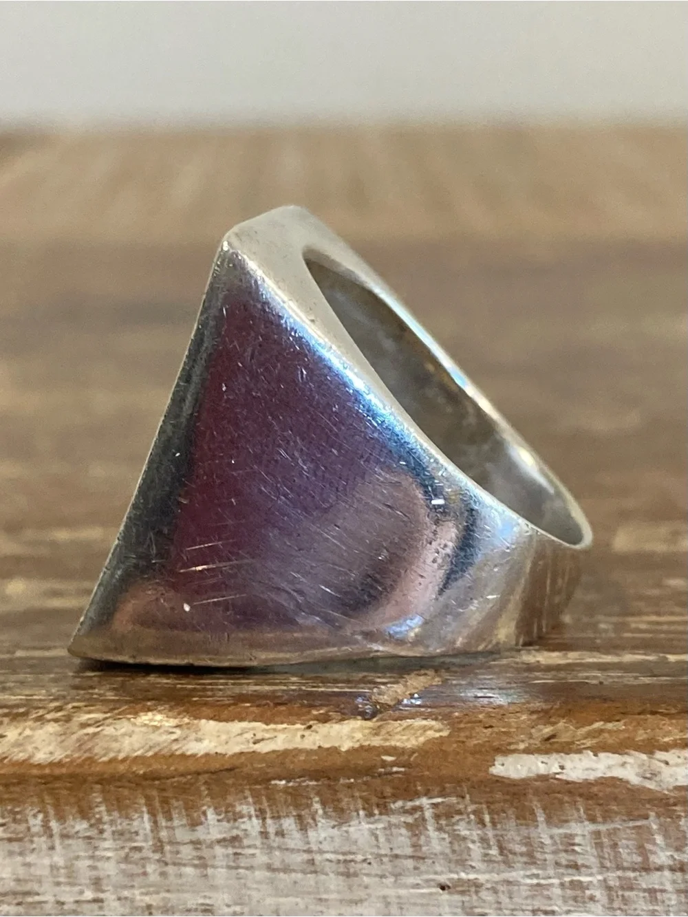 Sterling Silver Modernist Square Ring SX 925 Thai Size 8